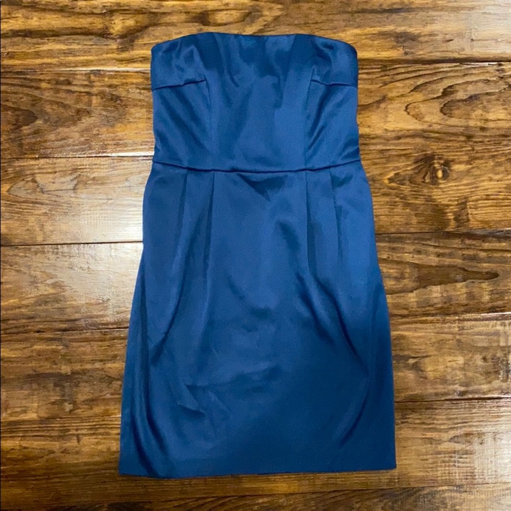 Express Satin Strapless Dress with Pockets NWT